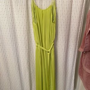 Vestique Lime Green Accordion Jumpsuit
